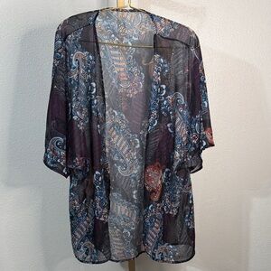 Sheer Paisley Kimono Cardigan -Large